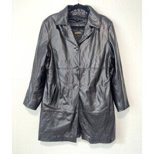 Jim & Marylou 100% LEATHER Trench Coat With Thinsulate Lining Women's Size XL